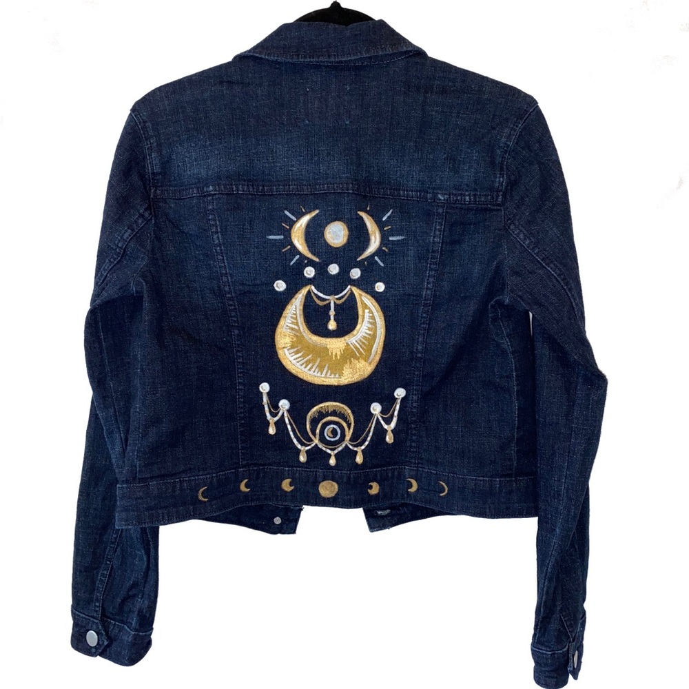 BOHO hand painted denim jacket